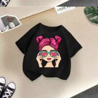 Round neck short sleeved tshirt - black