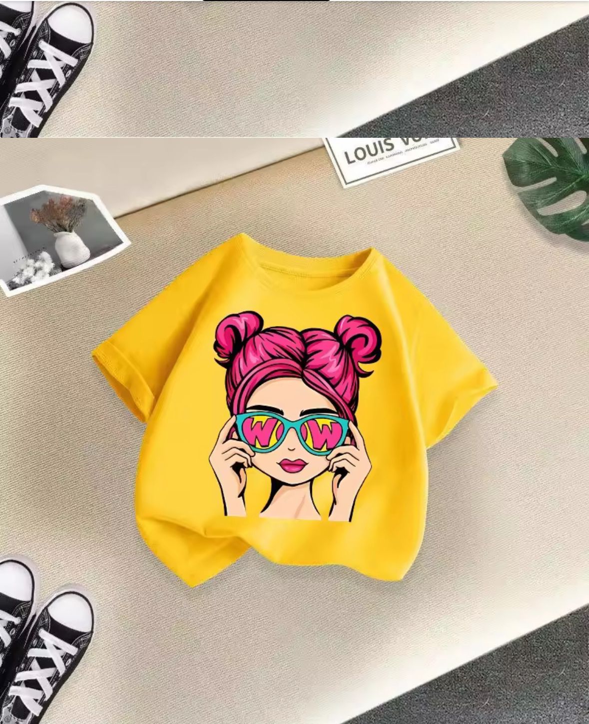 Round neck short sleeved tshirt - yellow
